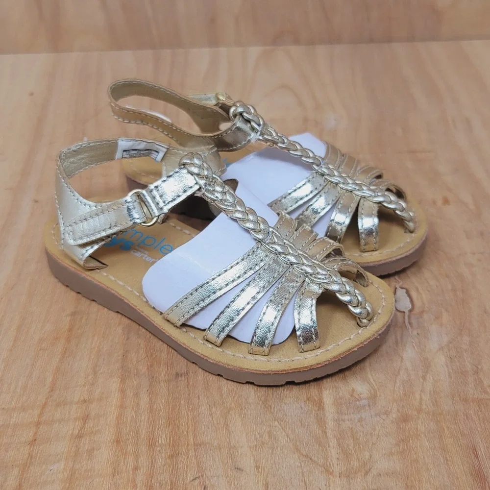 Sandals By Carters Toddler Size 7 Gold FREYA Style Eur 23